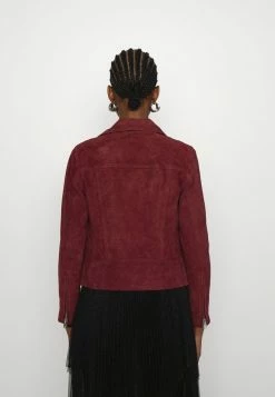 AllSaints DALBY BIKER - Leather Jacket - Cherry Oak Red -AllSaintsSales 01a2fcf1ac1c45f18936aa635db4624e