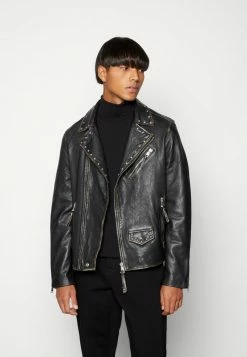 AllSaints LUKE BIKER - Leather Jacket - Black