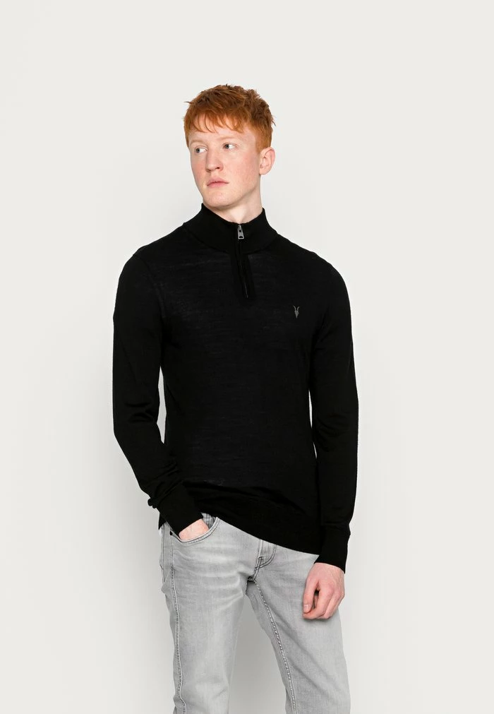 MODE ZIP FUNNEL - Jumper - black AllSaints MODE ZIP FUNNEL - Jumper - Black -AllSaintsSales 07e3d4eb4d534489a68a1f7ba070b4a3