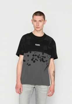 AllSaints KALLEN CREW - Print T-shirt - Jet Black/shaded Gry