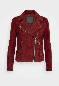AllSaints DALBY BIKER - Leather Jacket - Cherry Oak Red -AllSaintsSales 1665d50920c84f0ba70534c90366e482
