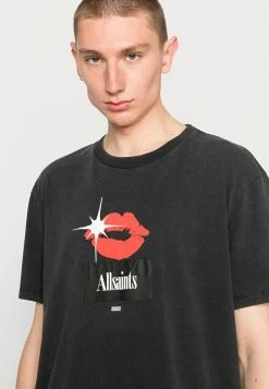 AllSaints KISS CREW - Print T-shirt - Black -AllSaintsSales 1adc9bd23db9438b927d2a3028b73bbd