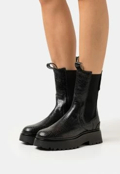 AllSaints AMBER CROC BOOT - Platform Boots - Black