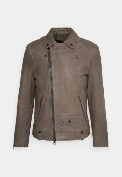 AllSaints MILO BIKER - Leather Jacket - Inox Grey -AllSaintsSales 1e62f791d74a4b3fb2659f0fc9ded5de
