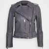 AllSaints BALFERN BIKER - Leather Jacket - Grey -AllSaintsSales 2a6d4d3d6acb482c91d0f96e799a57a1
