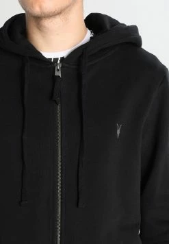 AllSaints RAVEN - Zip-up Sweatshirt - Black -AllSaintsSales 2b6ea675ab2244999b1c3a57386dc62b