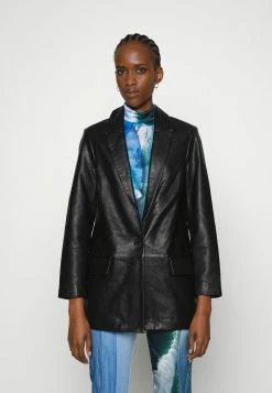 AllSaints REN SOFT BLAZER - Leather Jacket - Black