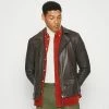 AllSaints MILO BIKER - Leather Jacket - Mottled Dark Brown -AllSaintsSales 31fdc3a6e0324cb69f1de845c3f7fbc5
