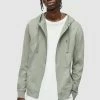 AllSaints BRACE - Zip-up Sweatshirt - Dark Sage Green -AllSaintsSales 398478740a38430f91ea471b18504145