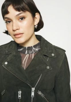 AllSaints BALFERN BIKER - Leather Jacket - Emerald Green -AllSaintsSales 3bb59854e1c443e58deea874670e5281