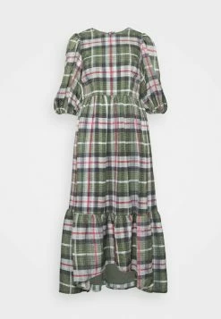 AllSaints SADIE CHECK DRESS - Day Dress - Khaki Green