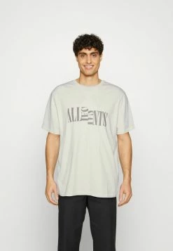 AllSaints NICO CREW - Print T-shirt - Fogged Ecru