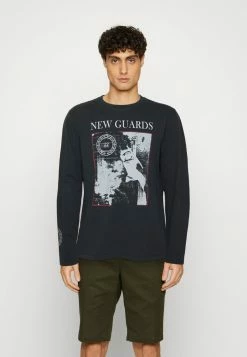 AllSaints PRAVHA CREW - Long Sleeved Top - Washed Black