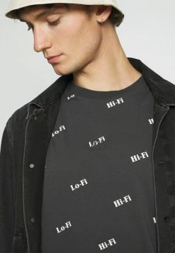AllSaints LO-FI HI-FI CREW - Print T-shirt - Washed Black/ecru -AllSaintsSales 625ae2e72241471ea70f091df2697c5c
