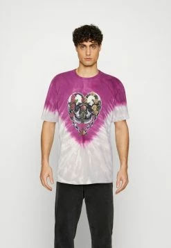 AllSaints DANNY CREW - Print T-shirt - Thistle/wine