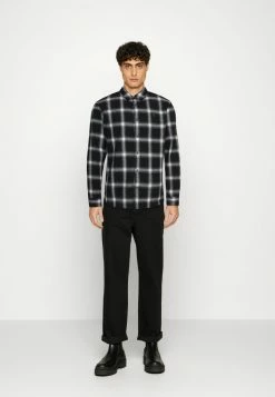 AllSaints WINDHAM - Shirt - Jet Black/grey -AllSaintsSales 6af0205f6fb24b03b0b1612175ae09b4
