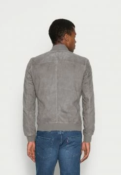 AllSaints KEMBLE - Leather Jacket - Ash Grey -AllSaintsSales 6dbbe30a355f42e8baddbf4769bcf6f9