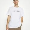 AllSaints HOLLOWPOINT CREW - Print T-shirt - Optic White