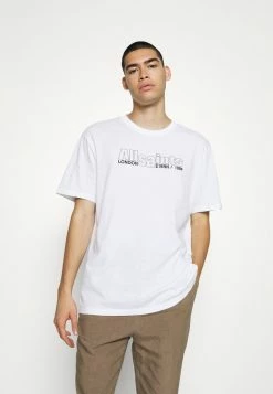 AllSaints HOLLOWPOINT CREW - Print T-shirt - Optic White