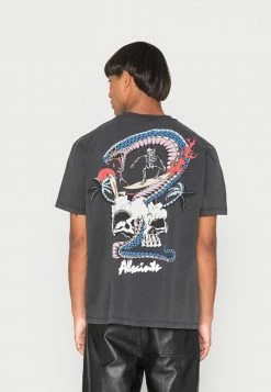 AllSaints SNAKEPIT CREW - Print T-shirt - Washed Black -AllSaintsSales 75de4806505e4d6c8b6bc19a91a78134