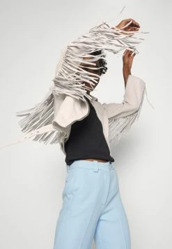 AllSaints AYRA TASSEL JACKET - Leather Jacket - White -AllSaintsSales 77007fc5988f4f7297288338b92bd11b