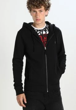 AllSaints RAVEN - Zip-up Sweatshirt - Black