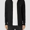 AllSaints MERINO - Zip-up Sweatshirt - Black