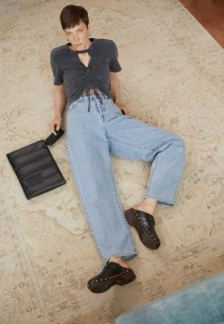 AllSaints GIGI TEE - Print T-shirt - Acid Washed Black