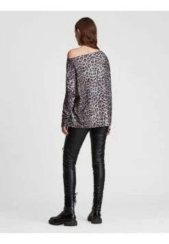 AllSaints RITA LEPPO TEE - Long Sleeved Top - Grey