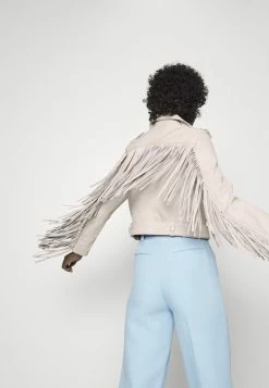 AllSaints AYRA TASSEL JACKET - Leather Jacket - White -AllSaintsSales a2c8aa682d7140a4a22169e691958065