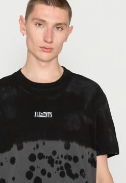 AllSaints KALLEN CREW - Print T-shirt - Jet Black/shaded Gry -AllSaintsSales b3bcde85be3c494e9d0b01e75770684f