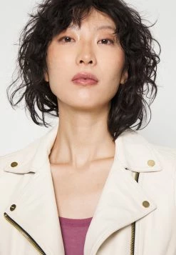 AllSaints DALBY BIKER - Leather Jacket - Ivory White -AllSaintsSales b6ab728a21a14b4c8cdf3af4c3bf893d