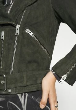 AllSaints BALFERN BIKER - Leather Jacket - Emerald Green -AllSaintsSales b729bf16675f47599b674a6b0059484b