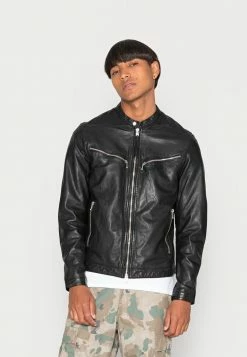 AllSaints PALM JACKET - Leather Jacket - Black