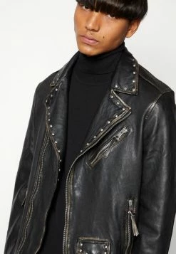 AllSaints LUKE BIKER - Leather Jacket - Black -AllSaintsSales c65a4a85358c4259a7370f1bef27b66a
