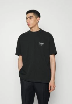 AllSaints UNDERGROUND CREW - Print T-shirt - Jet Black