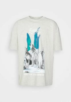 AllSaints HOWL CREW - Print T-shirt - Grey Marl -AllSaintsSales c6ad099eba554aef8bb9d1485f9d21f9