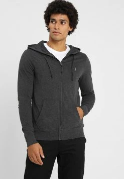 AllSaints BRACE HOODY - Zip-up Sweatshirt - Charcoal Marl