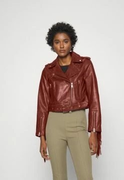 AllSaints AYRA TASSEL JACKET - Leather Jacket - Copper Red