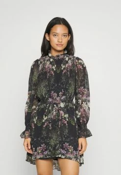 AllSaints CORA DRESS - Cocktail Dress / Party Dress - Black/multi