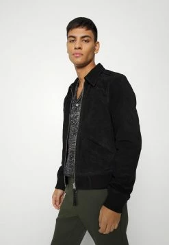 AllSaints HALCROW JACKET - Leather Jacket - Black -AllSaintsSales cef5d769675348308cfeba3b374f6268