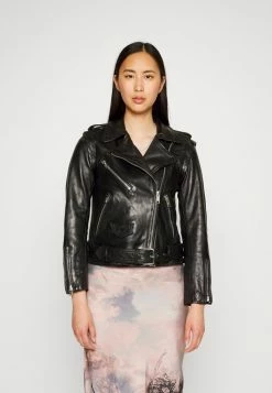 AllSaints MORGAN BIKER - Leather Jacket - Black