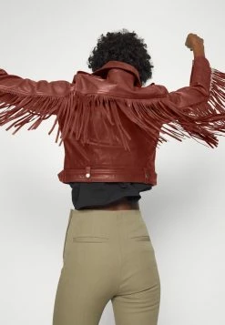 AllSaints AYRA TASSEL JACKET - Leather Jacket - Copper Red -AllSaintsSales d1290ec11ede4f98bd982a80aab24e9e