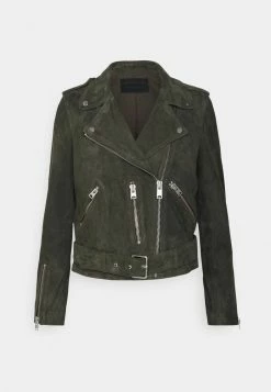 AllSaints BALFERN BIKER - Leather Jacket - Emerald Green -AllSaintsSales d84b087a7184405387f69eb60e60fe03