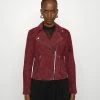 AllSaints DALBY BIKER - Leather Jacket - Cherry Oak Red -AllSaintsSales de2a07b0304b4b12b76695fac072c452