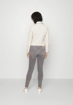 AllSaints DALBY BIKER - Leather Jacket - Ivory White -AllSaintsSales de779b3237074f7691bf2b899c916b3a