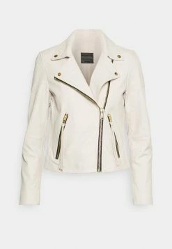 AllSaints DALBY BIKER - Leather Jacket - Ivory White -AllSaintsSales dec2e4104da243a5a283582243098f3b