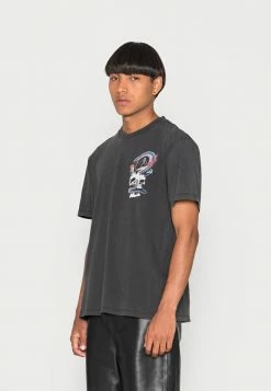 AllSaints SNAKEPIT CREW - Print T-shirt - Washed Black