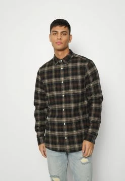AllSaints NORTHFORD SHIRT - Shirt - Black/brown