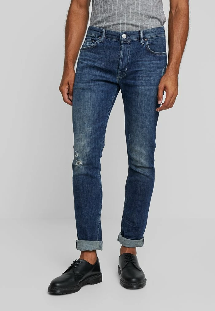 CIGARETTE DAMAGED - Slim fit jeans - indigo AllSaints CIGARETTE DAMAGED - Slim Fit Jeans - Indigo -AllSaintsSales e967bfbce24d4621b27706f486e2da2c